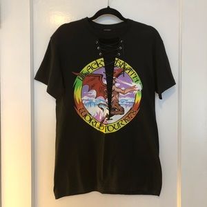 LF Inspired Lace-Up Black Sabbath Band Tee